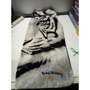 Rachel Stribbling Throw Blanket 50x60 White Tiger The Northwest EUC